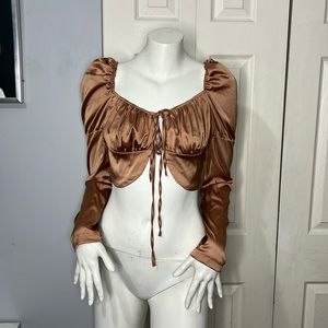missguided satin wrap top